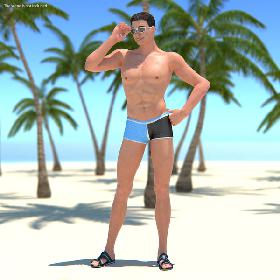 3D Man in Swimwear Rigged model